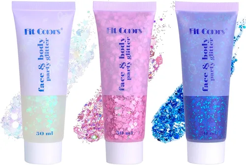 Vista 16 de Gel con purpurina para el cabello de cara y cuerpo azul para mujeres y niños, lentejuelas holográficas monocromáticas de sirena, maquillaje