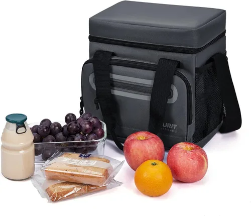 Vista 7 de TOURIT Lonchera grande de 14L con aislamiento para almuerzo, enfriador de comida para hombres y mujeres, color negro