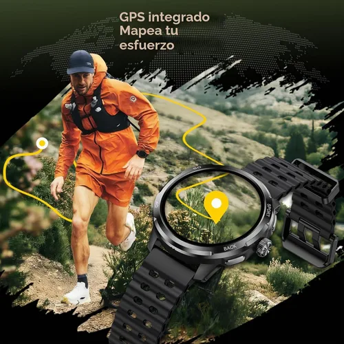 Vista 4 de Ulefone Armor Watch Pro - Relojes inteligentes militares para hombre, pantalla AMOLED Corning de 1.50 pulgadas, resistente al agua 5ATM
