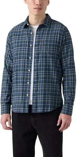 Vista 21 de Levi's - Camisa clásica de manga larga con 1 bolsillo con botones para hombre Caviar