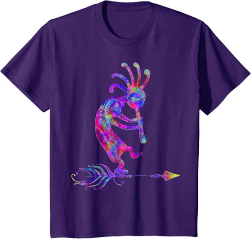 Vista 27 de Native American Kokopelli With Feather 2 - Camiseta Fan Fun, Negro, S