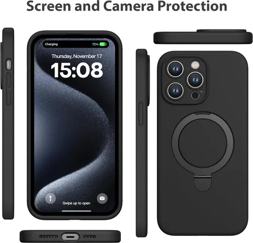 Vista 7 de CellEver Funda magnética fuerte para iPhone 14 Pro Max [para carga MagSafe] [protección de cámara] protección de alta resistencia, funda de silicona