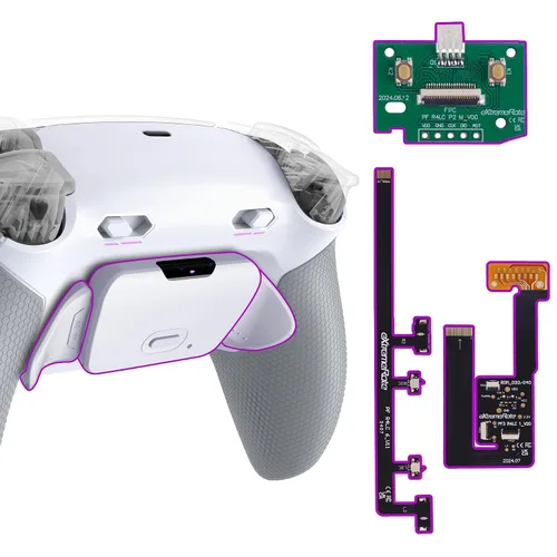 Vista 13 de eXtremeRate RISE Plus MAX Back Paddles Kit with Clicky Trigger Stops & Rubberized Grip for PS5 Controller BDM-030 040 050, Remappable Back Buttons