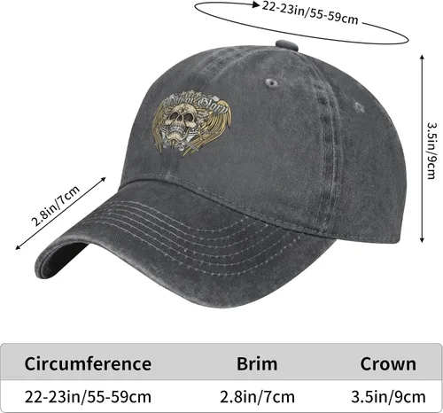 Vista 8 de Cowboy Hat Trendy Hats for Man and Women Djustable Four Season Outdoor Baseball Cap of Hell Skull with Angel Deep Heather