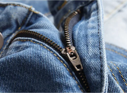 Vista 5 de Jeans rasgados para hombre, ajustados, ajuste regular, pierna cónica, desgastados, pantalones de mezclilla para hombre con agujero