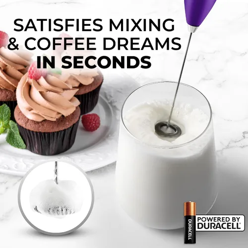 Vista 73 de Zulay Milk Boss Espumador de leche potente manual, hace espuma para latte, batidor para mezclar bebidas, café, miniespumador para capuchino, frappé