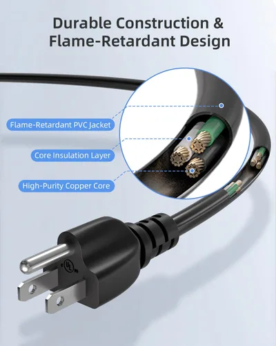 Vista 3 de Cable de alimentación para olla a presión eléctrica instantánea, olla rápida de potencia, olla arrocera, microondas, máquina de leche de soja y más