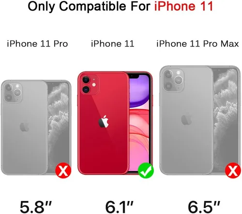 Vista 5 de MAXCURY Funda para iPhone 11, resistente a prueba de golpes, protección de cuerpo completo para hombres y mujeres, parachoques de policarbonato duro