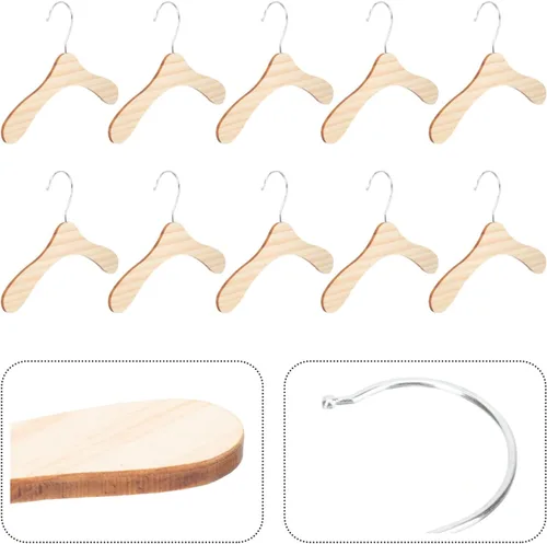 Vista 3 de Perchas de madera para perros, 10 perchas profesionales para mascotas para ropa de perros y gatos
