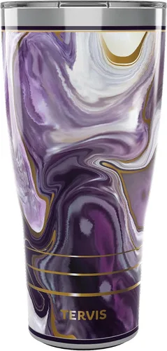 Vista 11 de Tervis Marble - Alexandrite hecho en Estados Unidos Vaso aislado de doble pared para viajes mantiene las bebidas frías y calientes, 16 onzas, Clásico