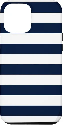 Vista 26 de Azul marino blanco rayas geométricas femeninas rayas preppy rayas caso para iPhone 17
