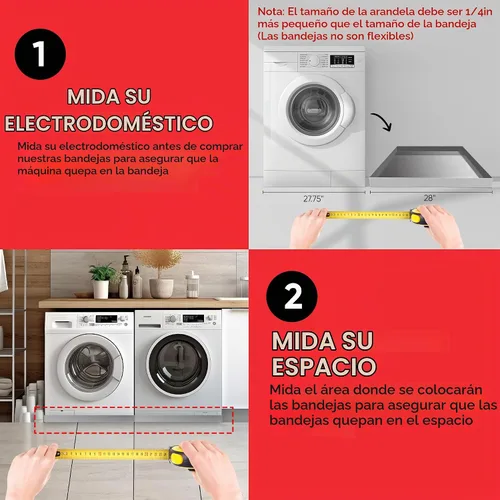 Vista 8 de DR. Bandeja de drenaje para máquina lavadora de servicio pesado de calidad - Bandeja de goteo de máquina lavadora para contención de derrames