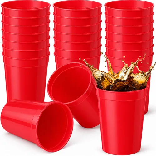 Vista 35 de Yungyan Paquete de 12 vasos de plástico reutilizables de 16 onzas, 4