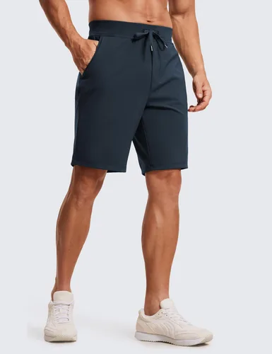 Vista 2 de CRZ YOGA Men's Four-Way Stretch Workout Shorts - 9'' Linerless Soft Durable for Casual Athletic with Pockets