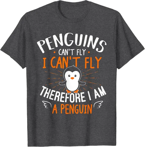 Vista 41 de Penguins Can't Fly Shirt - Camiseta de regalo para amantes de los pingüinos, Azul Azul Marino