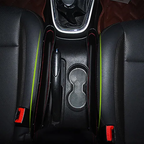 Vista 6 de MASO - Organizador de bolsillo para asiento de automóvil, 2 piezas, organizador de bolsillo de automóvil, de cuero negro, caja de almacenamiento