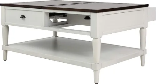 Vista 9 de RUNNA Mesa de centro elevable, mesa de centro elevable con 1 cajón de almacenamiento y estante, sofá de madera ajustable para té, mesa de centro
