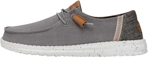 Vista 11 de Hey Dude Wendy de lona lavada para mujer Zapatos de mujer Mocasines con cordones para mujer Cómodos y ligeros Negro