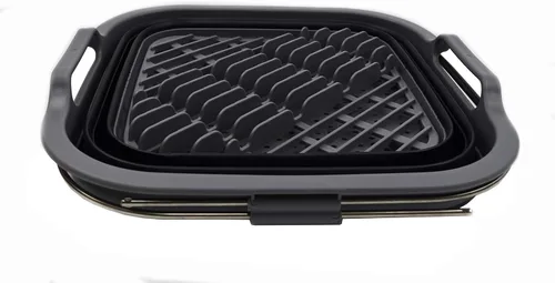 Vista 3 de SAMMART Escurridor de platos expandible y plegable, de 12 litros, organizador de vajilla portátil, bandeja de almacenamiento de cocina que ahorra