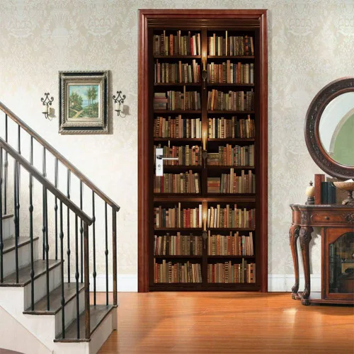 Vista 2 de TUOKING Adhesivo para puerta, calcomanías de vinilo para puerta, mural autoadhesivo para decoración del hogar, 30.3 pulgadas de ancho x 78.7