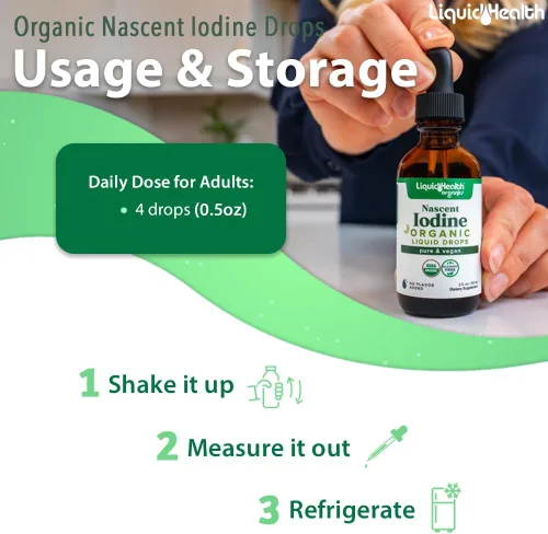 Vista 4 de LIQUIDHEALTH USDA - Gotas líquidas de yodo naciente orgánico, suplemento de yodo puro para tiroides y apoyo inmunológico, suplemento energético