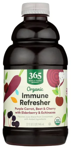 Vista 3 de 365 by Whole Foods Market, Zumo orgánico de zanahoria y naranja con cúrcuma, refrescante inmunológico, 32 onzas líquidas