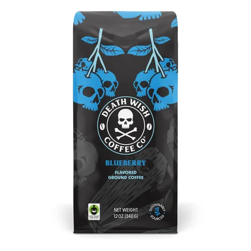 Vista 17 de Death Wish Coffee - Café molido orgánico de tostado medio, paquete de 6 Fair Trade Arabica & Robusta, Stone Fruit Caramel & Roasted Nut Notes