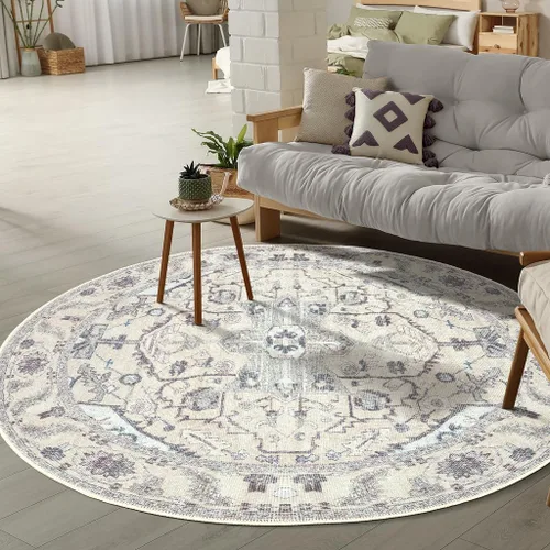 Vista 359 de GLN Rugs Traditional Collection - Alfombra de felpilla lavable a máquina, tradicional lavable, antideslizante, alfombra de felpilla de pelo corto