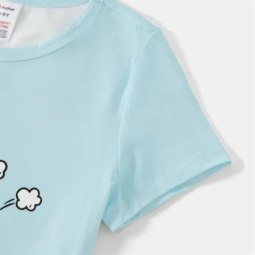 Vista 7 de PATPAT Pijamas a juego para la familia, pijamas para mamá y yo, estampado de dibujos animados, camisetas de manga corta y pantalones cortos