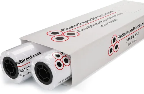 Vista 8 de Plotter Paper Direct Papel trazador blanco recubierto de 24 pulgadas x 100 pies, 36 libras, núcleo de 2 pulgadas, blanco brillante 92