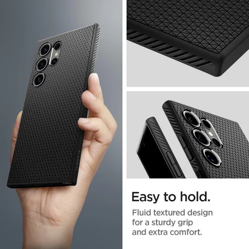 Vista 4 de Spigen Funda para Galaxy S24 Ultra, aire líquido [sin anillo magnético] [protección de grado militar] - negro mate Mate negro