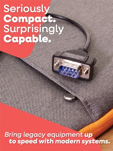 Vista 6 de Gearmo Cable USB a serie ultra compacto de 8 pulgadas - Windows/Mac/Linux, adaptador RS232 DB9 compatible con 64 bits con chipset FTDI