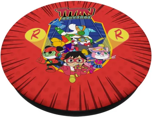 Vista 2 de Ryan's World Titan Universe Red Titan y Team PopSockets PopGrip intercambiable