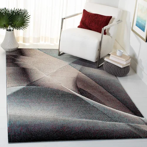 Vista 47 de SAFAVIEH Hollywood Collection - Alfombra decorativa de 2 pies 3 pulgadas x 4 pies, beige y azul, diseño moderno de mediados de siglo, no desprende