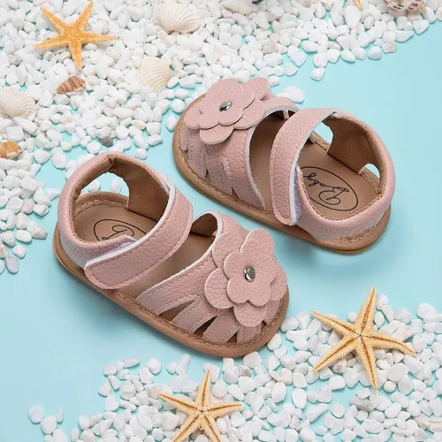 Vista 5 de KIDSUN Sandalias para bebés, niñas y niños, suela de goma antideslizante, para verano, playa, al aire libre, zapatos para cuna