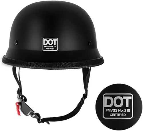 Vista 4 de Casco de motocicleta de estilo alemán, aprobado por DOT, para adultos, hombres y mujeres, casco ligero de media cáscara, para bicicleta de calle