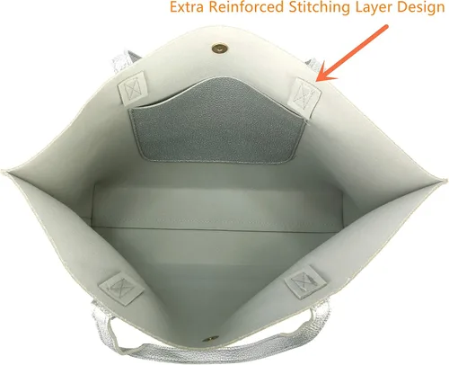 Vista 4 de Nodykka - Bolso con asas para hombro para mujer, de cuero sintético, con borla