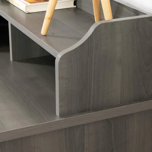 Vista 4 de South Shore Versa - Escritorio para computadora con gabinete, arce gris