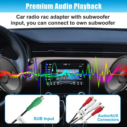 Vista 5 de Adaptador de radio estéreo para coche Android (20 pines) En Dash Stereo RCA Asamblea Audio Video Cableado Arnés Subwoofer Micrófono Entrada Enchufe
