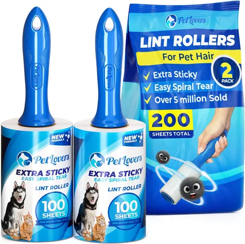 Vista 13 de PetLovers Juego de Rodillos de Pelusa Extra Adhesivos de Gran Valor para la Eliminación de Pelo de Mascotas, Removedor de Pelusa para Perros y Gatos