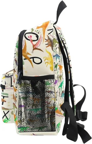 Vista 4 de Bonita mochila de dinosaurio del alfabeto para niños y niñas mochila infantil de dinosaurio para niños preescolares bolsa de libros para guardería
