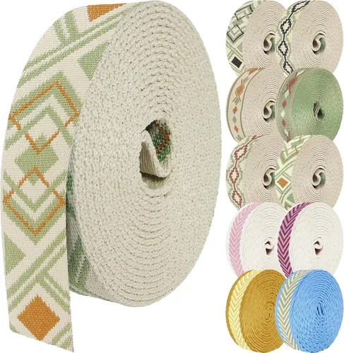 Vista 46 de 1.5 pulgadas Correa de nailon con patrón, correas de cinturón de nailon, correas para bolso, correas para mochila, cinturón de nailon