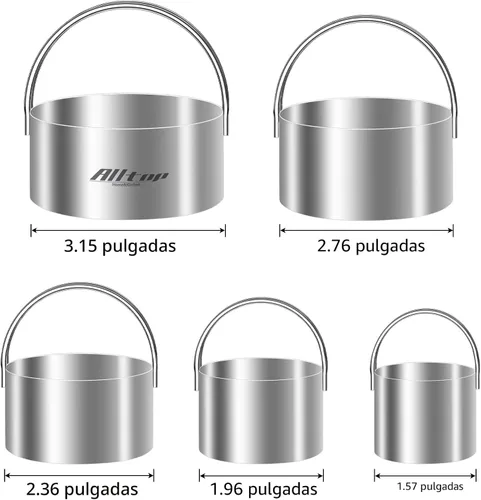 Vista 3 de ALLTOP Cortador de galletas circular, herramienta profesional de acero inoxidable redondo con mango de anillo para hornear donas de pastelería