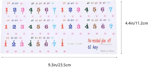 Vista 2 de Calcomanías de números 2 hojas para teclado de piano y teclados extraíbles