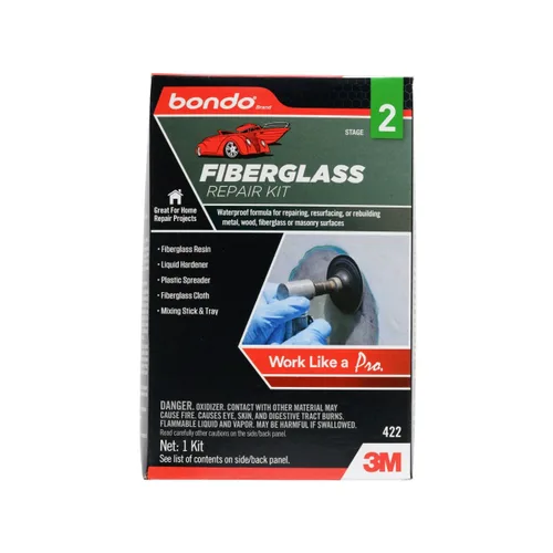 Vista 4 de Kit de resina para reparación de fibra de vidrio de bondo., Negro