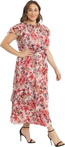 Vista 7 de Maggy London Vestido largo de manga raglán con volantes en capas para mujer