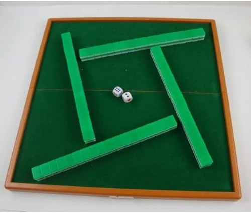 Vista 3 de fengshuisale Portátil Mini 145 Mahjong Set con Mesa Plegable Entretenimiento Tradicional Cerebro Actividad Juego