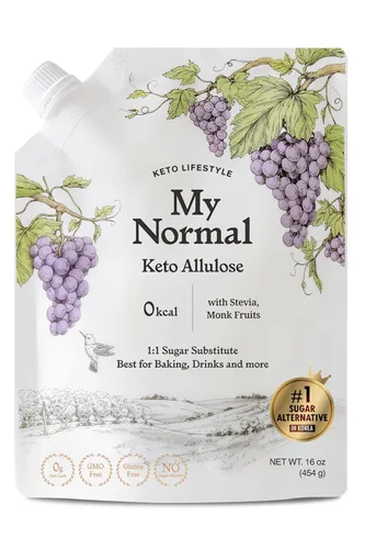 Vista 13 de My Normal Keto Allulose 17.10 onzas – Alulosa 99.52%, fruta del monje, jarabe fino de mezcla de stevia, edulcorante cero calorías, sustituto