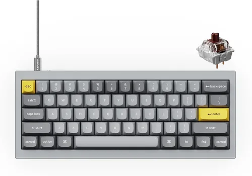 Vista 25 de Keychron Q4 Teclado mecánico personalizado con cable, 60% de diseño QMK/VIA macro programable con interruptor rojo Gateron G Pro intercambiable