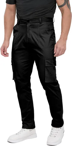Vista 8 de ALLELMS Pantalones cargo para hombre, ajuste clásico, elásticos, ligeros, casuales para hombre